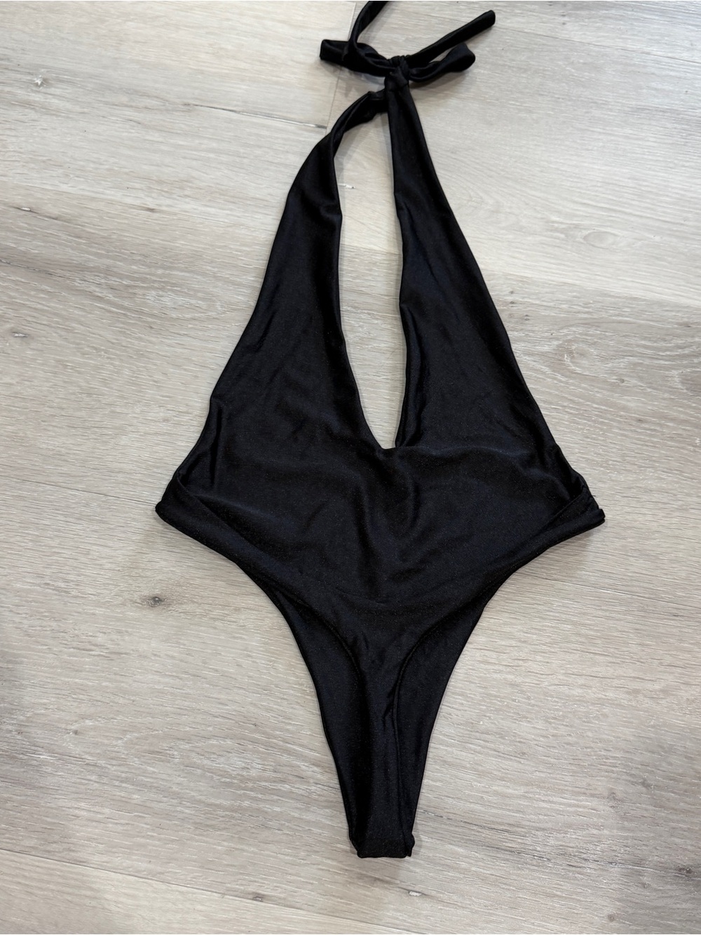 Sachi Swimwear Black Halter One-Piece Swimwear